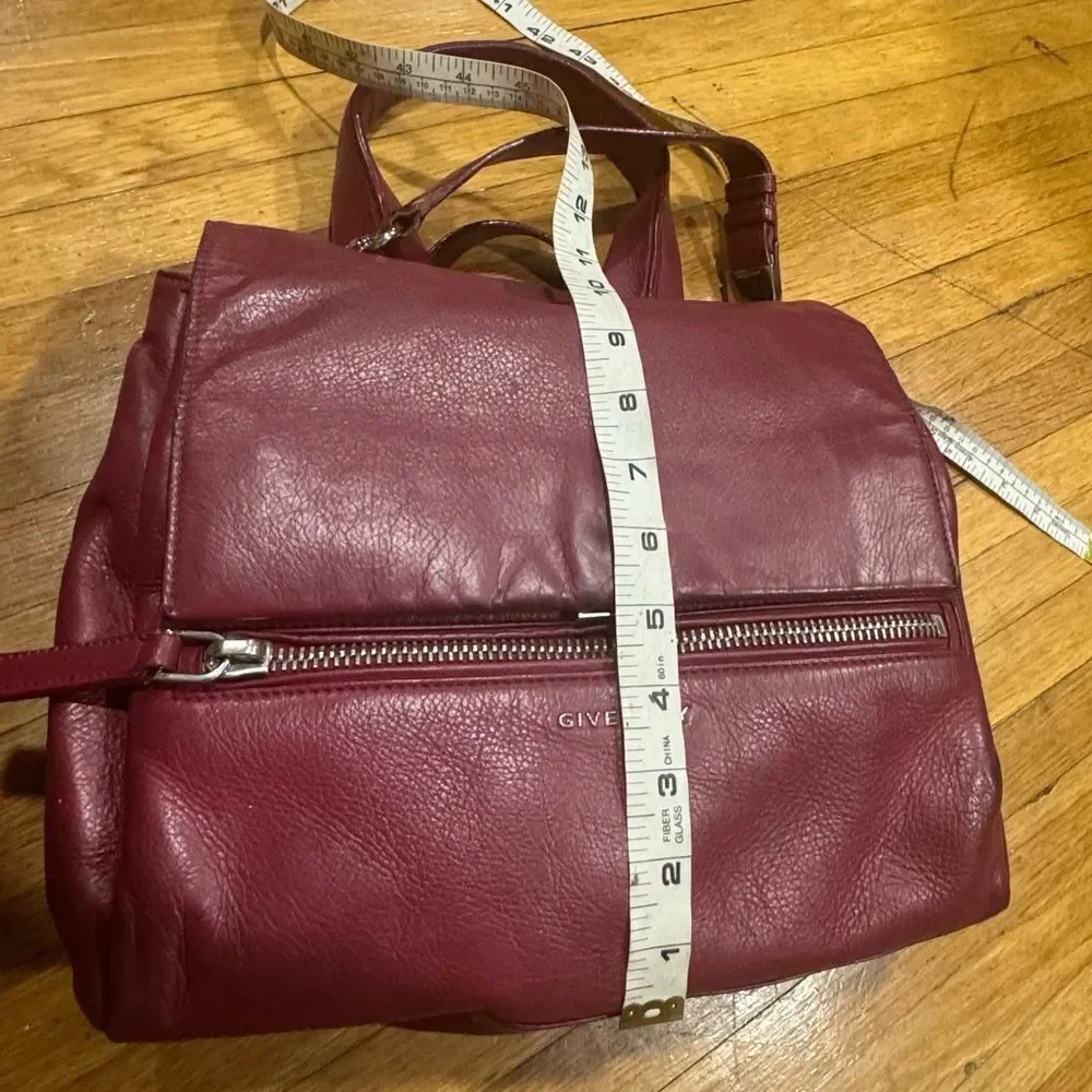 Givenchy Pandora Pure Dark Red Top Handle Front Flap Bag